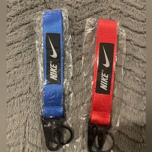 2x Two NIKE wrist lanyards brand new blue and red keys key holder sports unisex